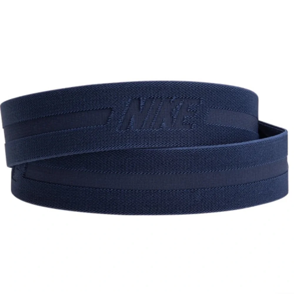 NIKE One Size Navy Blue Swoosh Elastic Baseball Belt O/S